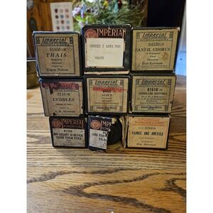 Lot of 9 Antique IMPERIAL Player Piano Rolls